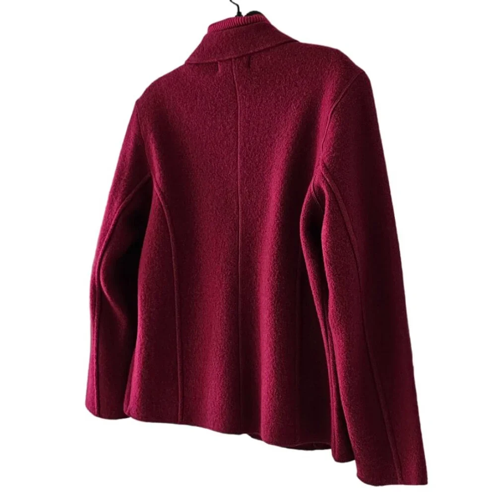 Petite Sophisticate 100% Boiled Wool Jacket | Like New | SP | Raspberry Pink - Picture 7 of 15